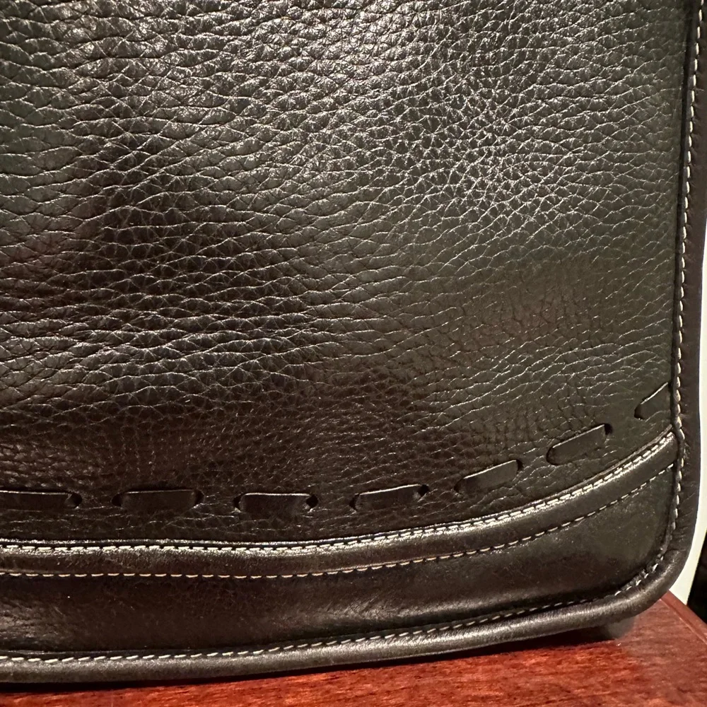Brighton Vintage Black Leather Shoulder Bag - Picture 2 of 11